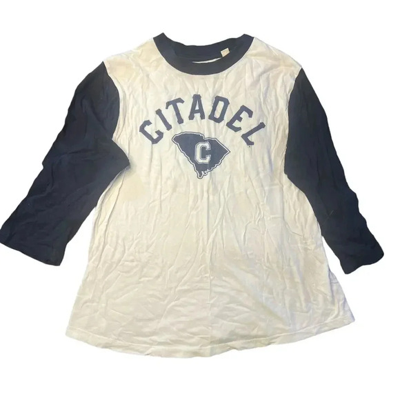 The Citadel 3/4 Sleeve Raglan Unisex Baseball‎ Tee Size Medium - Picture 1 of 3